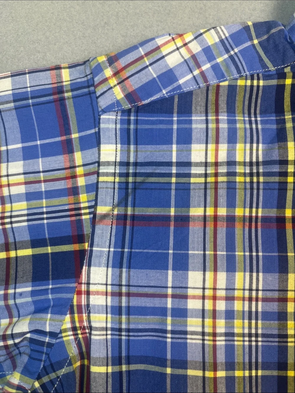 Ralph Lauren Boys Blue Plaid Short-Sleeve Button-Down Shirt Size: 6